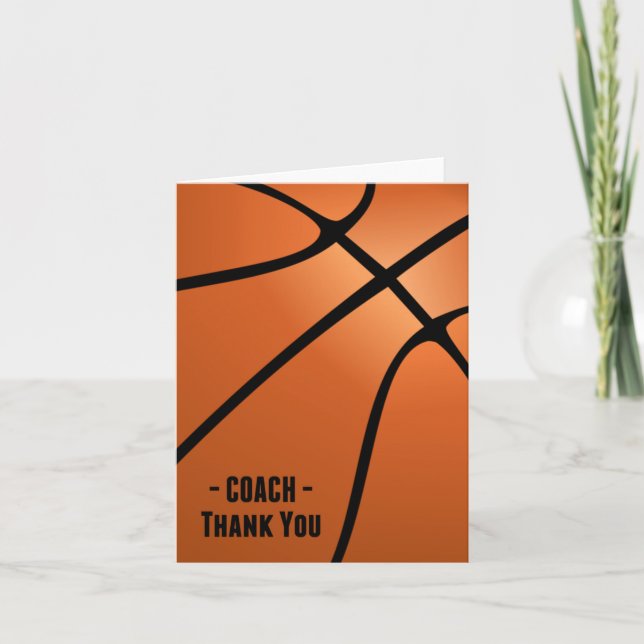 Tarjeta De Agradecimiento Entrenador de baloncesto-Gracias-En blanco dentro (Anverso)