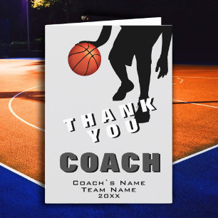 Tarjeta De Agradecimiento Entrenador de Baloncesto Jugador de Baloncesto