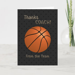 Tarjeta De Agradecimiento Entrenador de básquetbol gracias del equipo