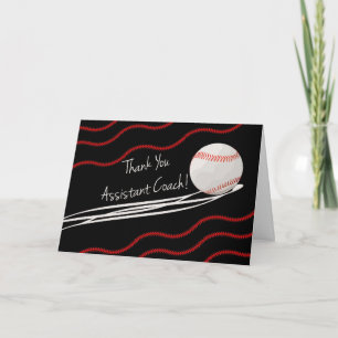 Tarjeta De Agradecimiento Entrenador de béisbol auxiliar de las gracias,