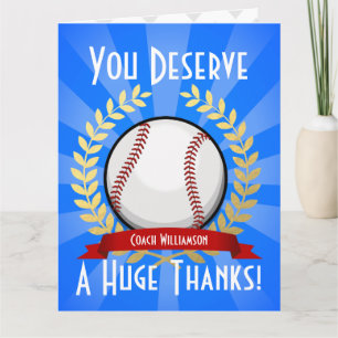 Tarjeta De Agradecimiento Entrenador de béisbol gigante gracias