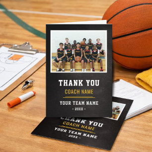 Tarjeta De Agradecimiento Entrenador de equipo de baloncesto foto de agradec