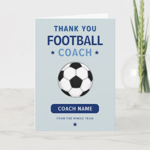 Tarjeta De Agradecimiento Entrenador de equipo de fútbol moderno jugador