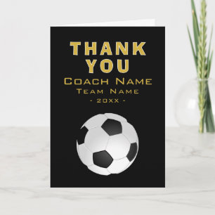 Tarjeta De Agradecimiento Entrenador de equipo de fútbol soccer