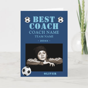 Tarjeta De Agradecimiento Entrenador de Foto de Deportes de Fútbol