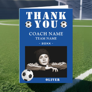 Tarjeta De Agradecimiento Entrenador de Foto de Deportes de Fútbol 