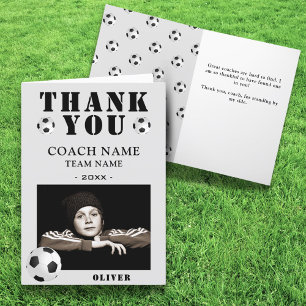 Tarjeta De Agradecimiento Entrenador de Foto de Deportes de Fútbol 