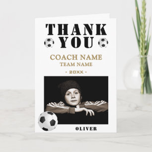 Tarjeta De Agradecimiento Entrenador de Foto Deportes Fútbol