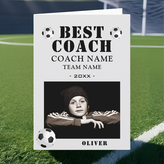 Tarjeta De Agradecimiento Entrenador de fotografía deportiva de fútbol (Subido por el creador)
