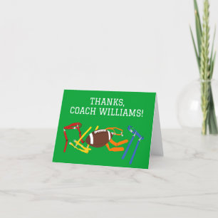 Tarjeta De Agradecimiento Entrenador de Fútbol Americano Personalizado