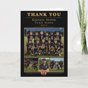 Tarjeta De Agradecimiento Entrenador de Fútbol Collage Equipo 4 Foto 