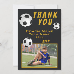 Tarjeta De Agradecimiento Entrenador de fútbol deportes balón de fútbol