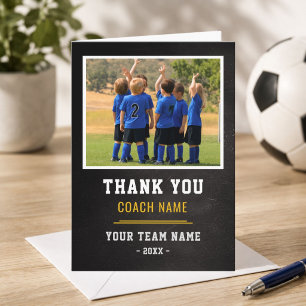 Tarjeta De Agradecimiento Entrenador de Fútbol Equipo de Fútbol Foto de Agra