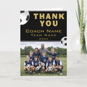 Tarjeta De Agradecimiento Entrenador de Fútbol Foto de Equipo