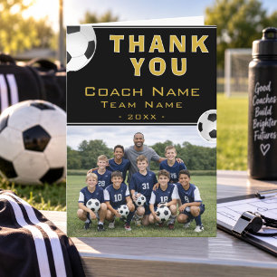 Tarjeta De Agradecimiento Entrenador de Fútbol Foto de Equipo