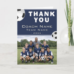Tarjeta De Agradecimiento Entrenador de Fútbol Foto de Equipo