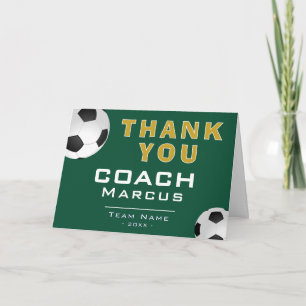 Tarjeta De Agradecimiento Entrenador de Fútbol Foto de Equipo