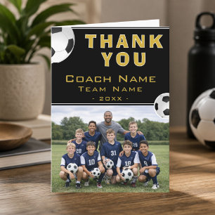 Tarjeta De Agradecimiento Entrenador de Fútbol Foto del Equipo