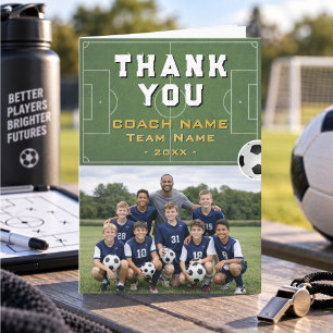 Tarjeta De Agradecimiento Entrenador de Fútbol Foto del Equipo