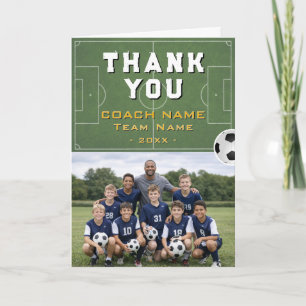 Tarjeta De Agradecimiento Entrenador de Fútbol Foto del Equipo