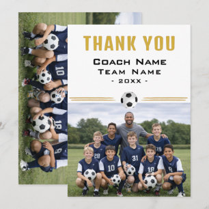 Tarjeta De Agradecimiento Entrenador de fútbol fútbol Equipo Foto Gracias