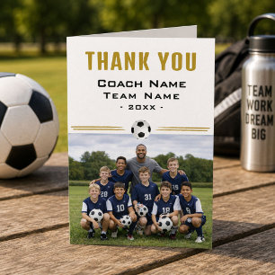 Tarjeta De Agradecimiento Entrenador de fútbol fútbol Equipo Foto Gracias