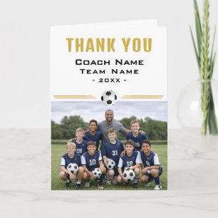 Tarjeta De Agradecimiento Entrenador de fútbol fútbol Equipo Foto Gracias
