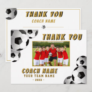 Tarjeta De Agradecimiento Entrenador de Fútbol Nombre Foto 