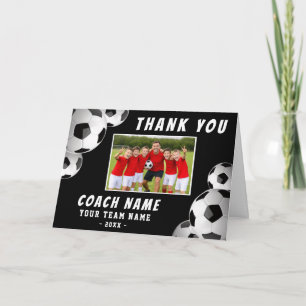 Tarjeta De Agradecimiento Entrenador de Fútbol Nombre Foto 