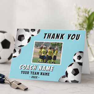 Tarjeta De Agradecimiento Entrenador de Fútbol Nombre Foto