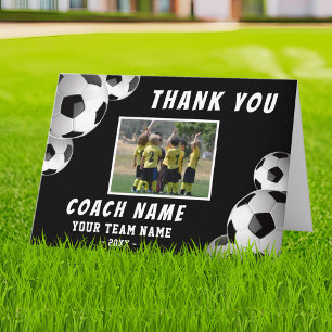 Tarjeta De Agradecimiento Entrenador de Fútbol Nombre Foto