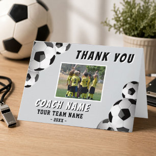 Tarjeta De Agradecimiento Entrenador de Fútbol Nombre Foto