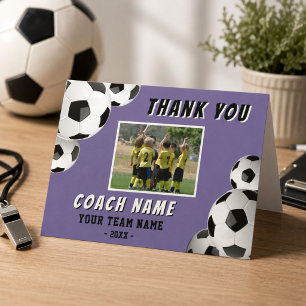 Tarjeta De Agradecimiento Entrenador de Fútbol Nombre Foto