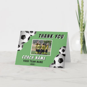 Tarjeta De Agradecimiento Entrenador de Fútbol Nombre Foto