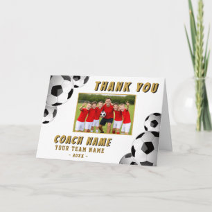 Tarjeta De Agradecimiento Entrenador de Fútbol Nombre Foto