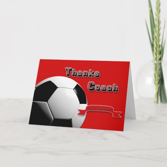 Tarjeta De Agradecimiento Entrenador de fútbol Red Gracias (Anverso)