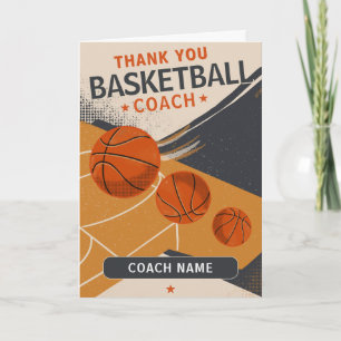 Tarjeta De Agradecimiento Entrenador de jugador de equipo de baloncesto mode