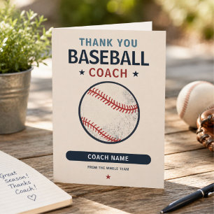 Tarjeta De Agradecimiento Entrenador de jugador de equipo de béisbol moderno