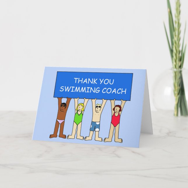 Tarjeta De Agradecimiento Entrenador de natación gracias (Anverso)