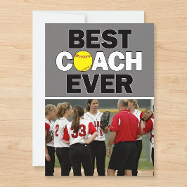 Tarjeta De Agradecimiento Entrenador de Sóftbol el Mejor de Todos Gracias po
