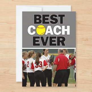 Tarjeta De Agradecimiento Entrenador de Sóftbol el Mejor de Todos Gracias po