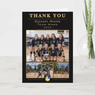Tarjeta De Agradecimiento Entrenador de Voleibol Collage Equipo 4 Foto
