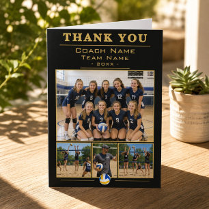 Tarjeta De Agradecimiento Entrenador de Voleibol Collage Equipo 4 Foto