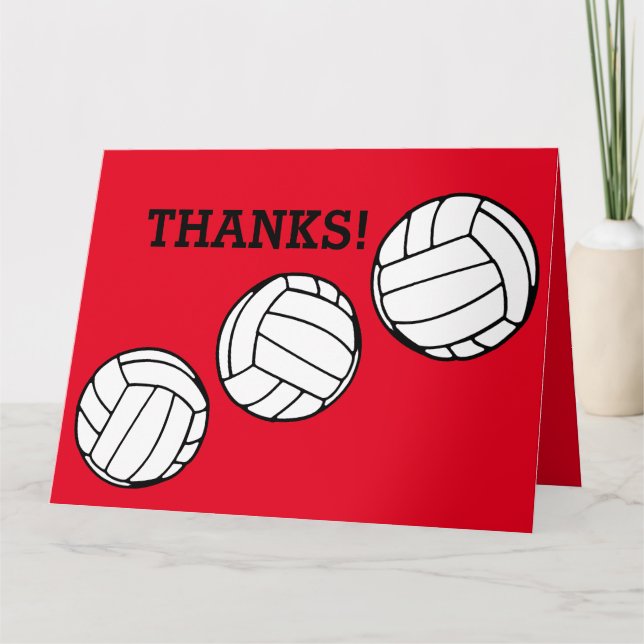 Tarjeta De Agradecimiento Entrenador de voleibol gracias (Anverso)