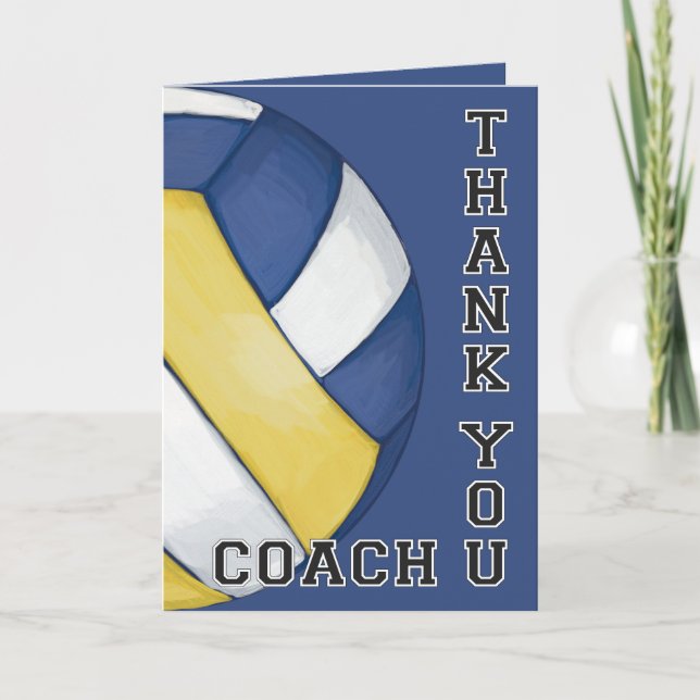 Tarjeta De Agradecimiento Entrenador de voleibol gracias (Anverso)
