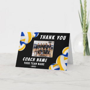 Tarjeta De Agradecimiento Entrenador de Voleibol Gracias Foto Personalizada