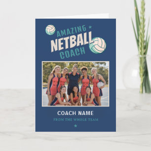 Tarjeta De Agradecimiento Entrenador Increíble de Netball con Nombre Persona