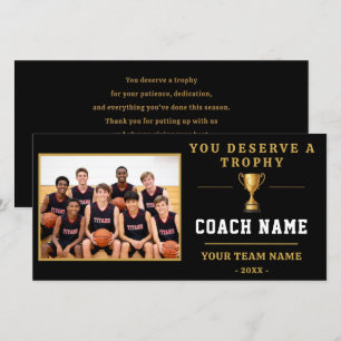 Tarjeta De Agradecimiento Entrenador Merece un Trofeo Foto