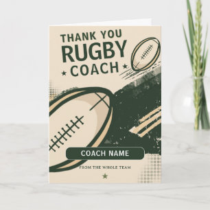 Tarjeta De Agradecimiento Entrenador moderno de equipo de rugby