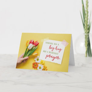 Tarjeta De Agradecimiento Enviándote un Gran Abrazo y una Oración